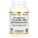 California Gold Nutrition Glucosamine, Chondroitin, MSM Plus Hyaluronic Acid, 120 Veggie Caps