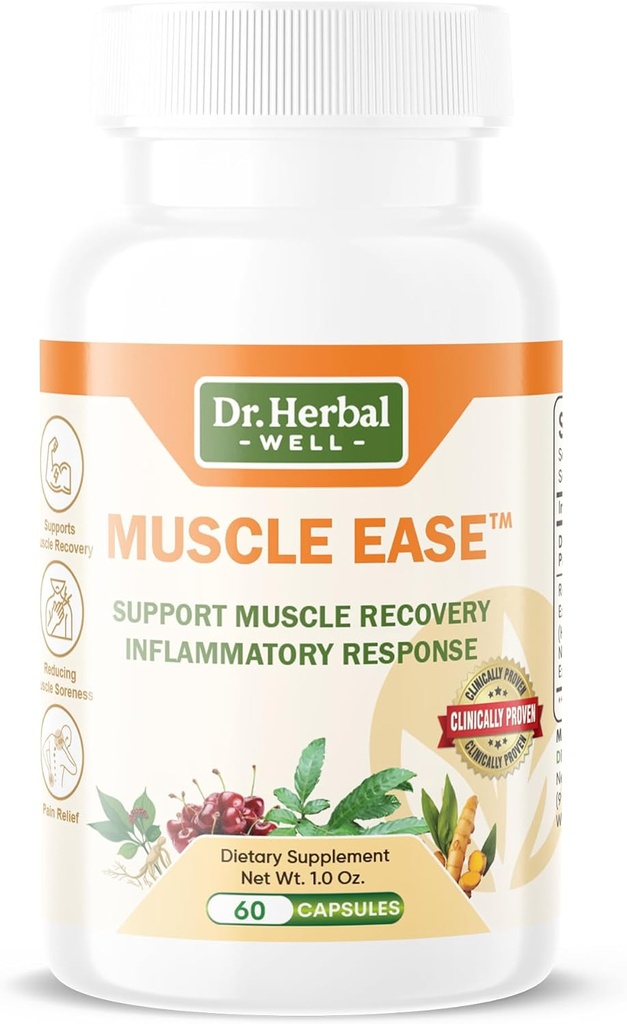 DR.HERBAL WELL Muscle Ease - Joint, Muscle & Nerve Support Fast Acting Relax Comfort Recovery Natural Herbal Supplement - (60 capsules) MAX-Strengte
