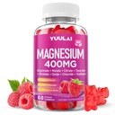 Magnesium Complex Gummies 400mg, Magnesium Glycinate, Malate, Citrate, Taurate, Oxide & More | w/Ashwagandha Extract, D3 & B12 for Calm, Zzz, Relaxation, Muscle Cramp, Raspberry Flavor, 60 Count