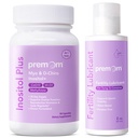 Premom Inositol Plus - 2000mg Myo-Inositol & 50mg D-Chiro Inositol - Personal Fertility Lubricant for Conception 2oz- Ovarian & Reproductive Health