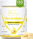 Zero Sugar - Banana Cream Electrolytes Powder - Refrixerante Hidratación - Enerxía libre de cafeína con todos os ingredientes naturais - Vegan Keto e Paleo - Sugar Free Electrolytes Powder Drink Mix - 150 servizos