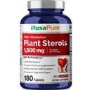 NusaPure Plant Sterols 1500 mg - 180 Tablets (Non-GMO, Vegan) Beta Sitosterol, Bioperine