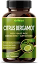 Citrus Bergamot 50:1 Extract 20,400mg with Red Yeast Rice, Garlic, Artichoke for Healthy Cholesterol, Heart Health - Made in The USA (150 count (Pack of 1)