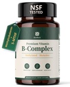 Methylated Vitamin B Complex - Bioactive B Vitamins with L-5-MTHF & Methyl B12-2.5X Better Absorption - Supports Energy, Metabolism & Nervous System - Third Party Tested, 60 Vegan Capsules