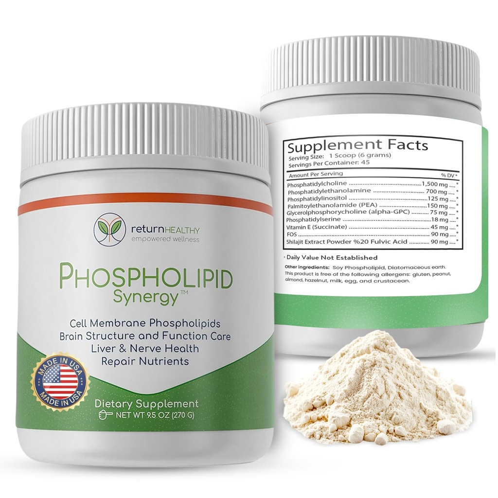 Phospholipid Synergy Powder | Antioxidant Powder for Cellular Repair | Brain Supplements for Memory and Focus | Liver Detox Supplements with an Advance Cleansing Formula | 270 g