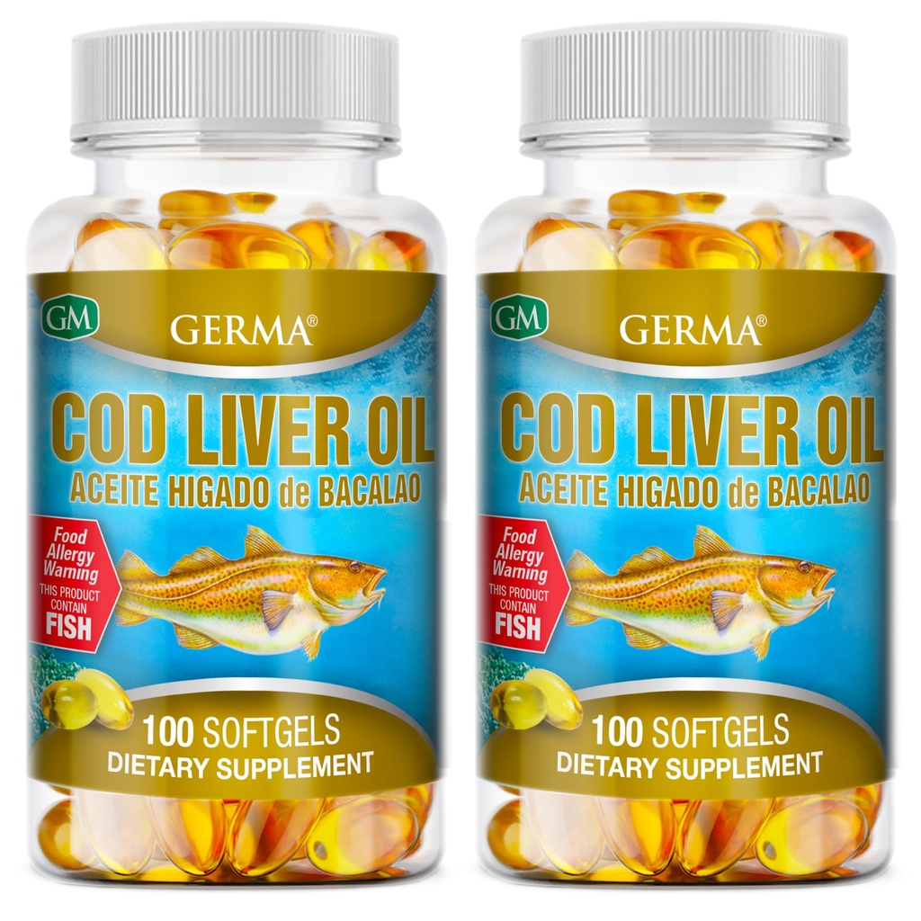 Germa™ Aceite De Higado De Bacalao Capsules 3 x 100's (200 softgels Total) 3-Pack