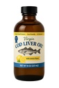 Virgin Cod Liver Oil - 8 Fl oz Natural, Wild Caught & Fresh Tasting,.High in Vitamin D, Omega 3 DHA/EPA (Lemon Flavored)