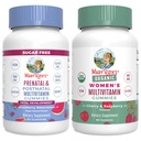 MaryRuth Organics Prenatal Postnatal Multivitamin Gummies (Strawberry) & Women's (Cherry & Raspberry) | USDA Organic | Vitamins for Breastfeeding, Beauty, & Immunity | Vegan, No Gelatin