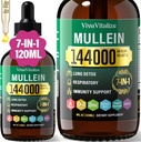 Mullein llança per a Lungs,14400mg Mulin Leaf Extract per a l' extracció de Lungs Netse & Respiray saluty Breathing Imneing, System Digestive, Natural Hebal suplementari Sugar-Alcol-Free, 120Dayy