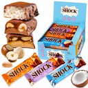 FitnesSHOCK Protein Bars Variety Pack - Gluten Free, No Added Sugar, Low Calorie Low Carb Snack - Peanut Salted Caramel, Hazelnut Caramel, Coconut - 180 Kcal, 0g Added Sugar, 8g Fat, 13g Net Carbs - 12 x 50g