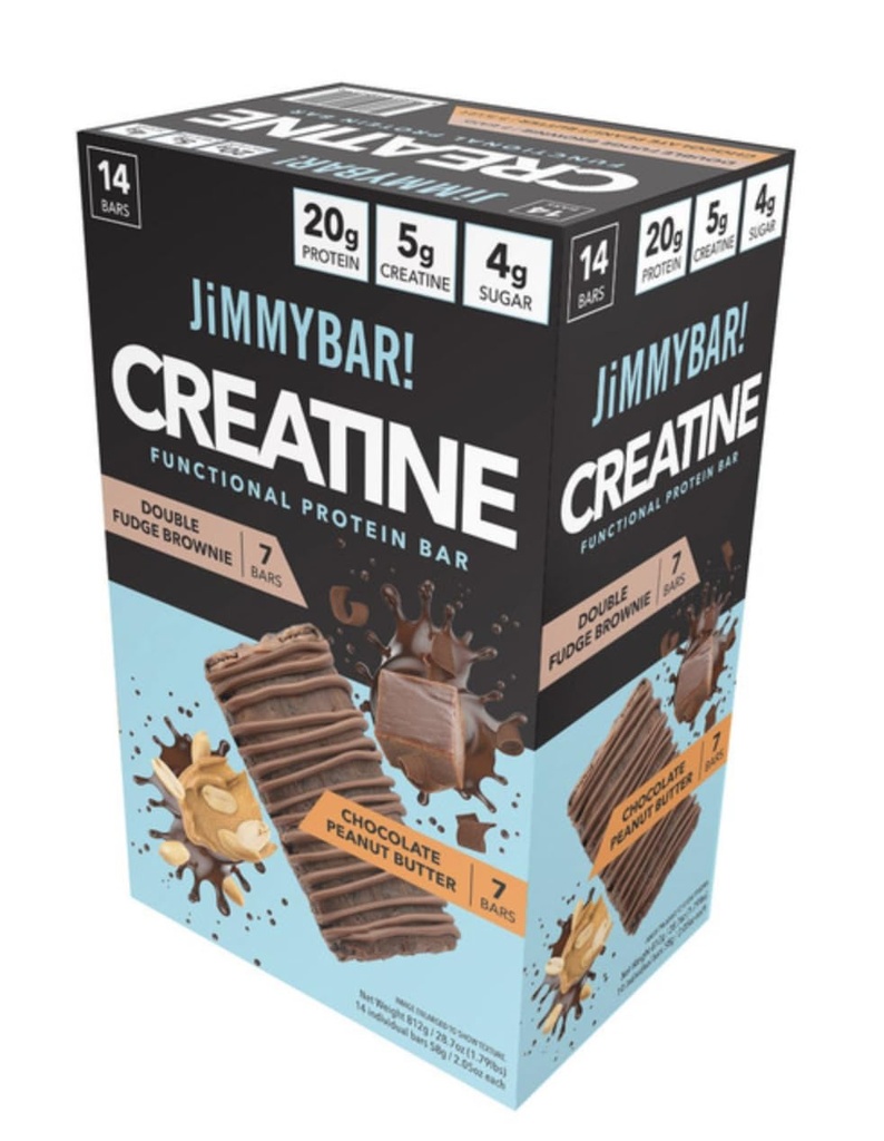 JiMMYBAR Creatine Functional Protein Bar Variety Pack, 2.05 oz, 14-count