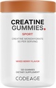 Codeage Creatine Monohydrate Gummies Supplement - 5000mg Creatine - AstraGin Panax & Astralagus - Sport Gummy - Mixed Berry Flavor - Kettlebell Shape Vitamins - Vegan - Non-GMO - 120 Gummies