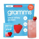 GRAMMS Clear Protein Powder Packets 20G Protein for Women & Men | Lactose Free, Grass-Fed Whey Isolate, Gluten Free, Zero Sugar, Gut Friendly, Non-Bloating (Strawberry Acai-10 Servings)