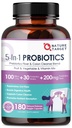 NATURE TARGET Probiotics for Women-Men Digestive Health, Mens-Womens Probiotic with Prebiotics, 100 Billion CFUs for Gut and Immune Health, 180 Veggie Capsules (90 Days Supply)
