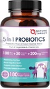 NATURE TARGET Probiotics per a la salut de dones-Men Digest, Men-Women Probiotics amb Prebiotics, 100 mil milions de dòlars per Gut i Imneune, 180 Vaggie Capules (90 Days)