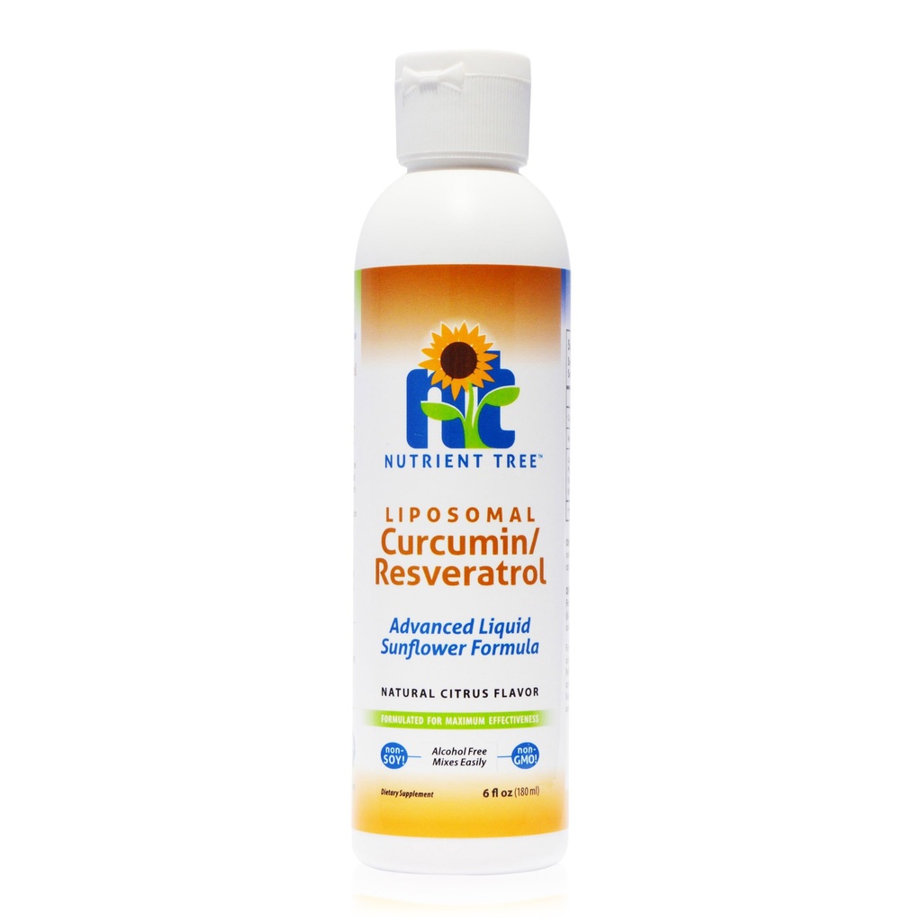 Liposomal Curcumin (Tumeric) and Resveratrol, Two Powerful antioxidants, Alcohol Free, No Soy or Gluten, Non-GMO Sunflower Oil