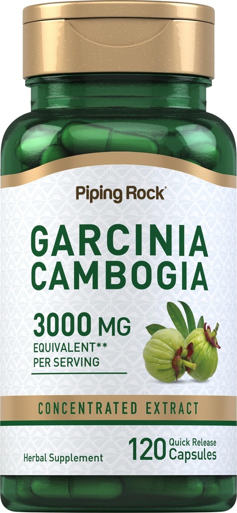 Piping Rock Garcinia Cambogia Extract Capsules | 120 Count | Concentrated Pills | Non-GMO, Gluten Free Supplement