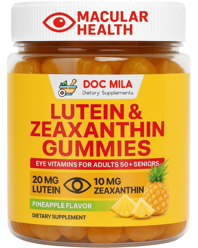 Lutein & Zeaxanthin Gummies – Eye Vitamins for Adults 50+ & Seniors – Eye Health Supplements for Over 50 Adults – Luteina y Zeaxantina para Los Ojos – 30 Chewable Gummy