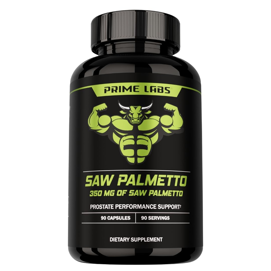 Prime Labs Saw Palmetto for Men - Prostate & Urinary Health Supplement, Hair Loss Support, DHT Blocker - 20:1 High-Potency 350mg of Saw Palmetto Extract per Serving - 90 Capsules / 90-Day Supply