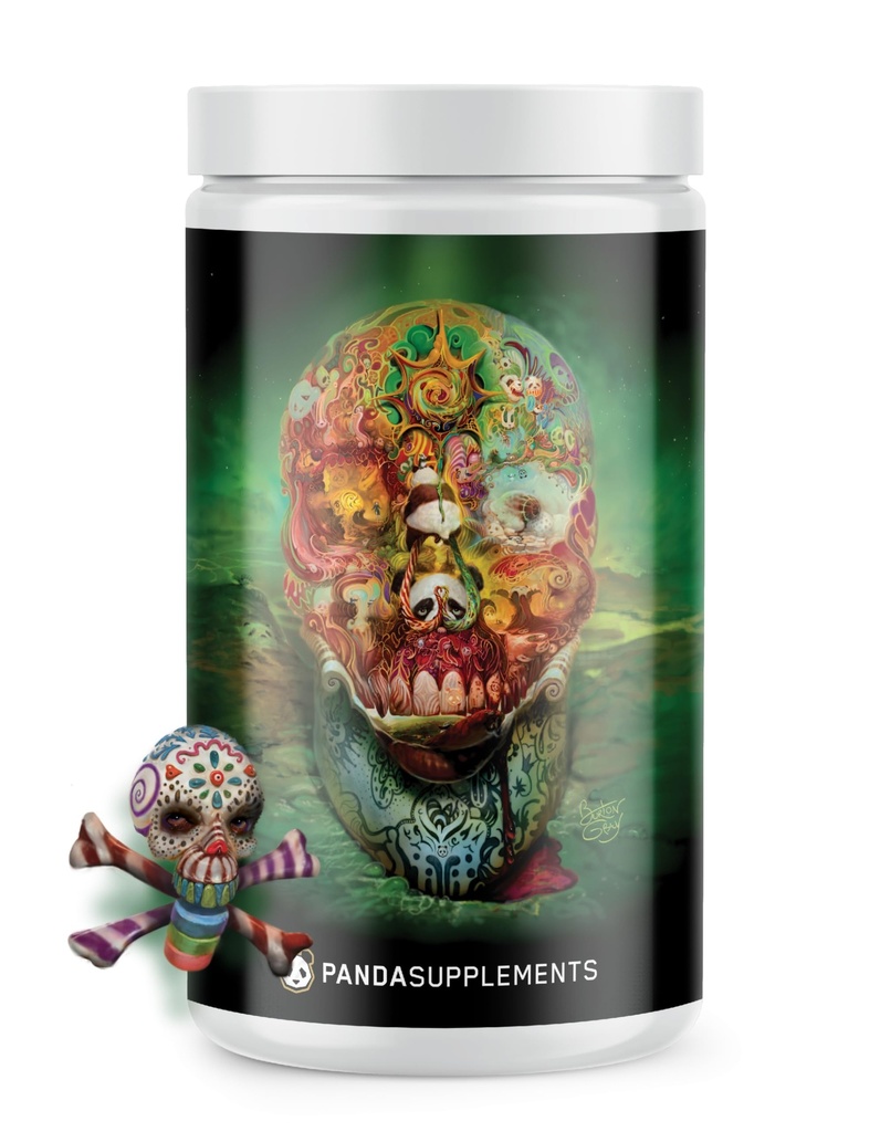 Underground Bio Labs/Panda Supps Skull Nootropic Pre-Workout, Three Caffeine Sources for Tunnel Vision Focus, Massive Pumps, Unparalled Energy (40 Scoops) (Lemon Key Lime Cherry)