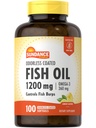 Sundance Odorless Fish Oil 1200mg | 100 Coated Softgels | Controls Fish Burps | Lemon Flavor | Non-GMO and Gluten Free Supplement