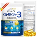 Omega 3 Fish Oil,240 Softgels from Deep Sea Fish–Lemon Flavored-with EPA & DHA-Promotes Brain,Heart,Joint,& Immune Health-20 Days Servings