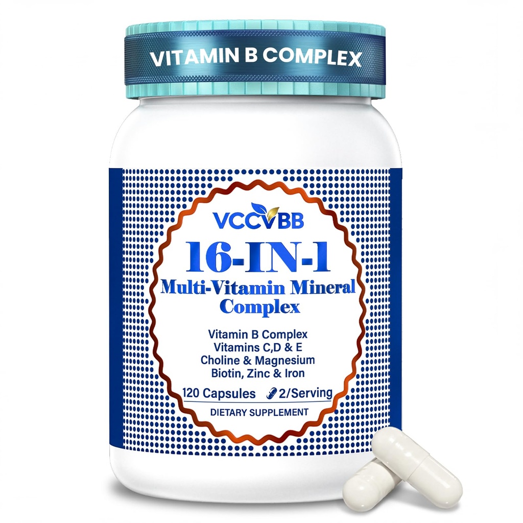 16-in-1 Ultra-Potent Multivitamin for Men & Women | Methylated B12, D3+K2 Synergy, Daily Vitamins & Minerals Complex | Boost Energy, Immunity & Focus | Gluten-Free, Non-GMO, 120 Vegan Capsules