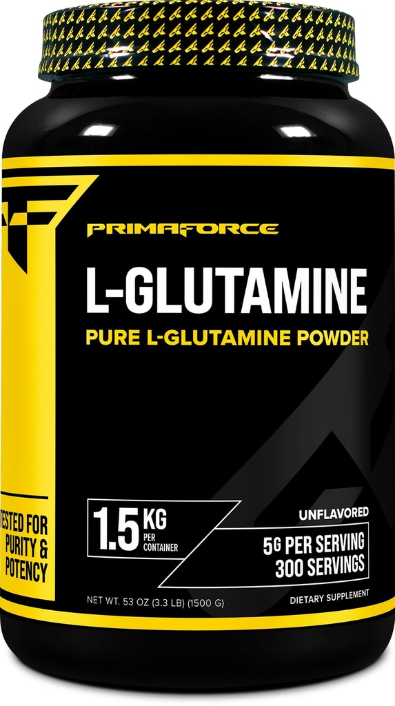 Primaforce L-Glutamine Powder 1500 Grams (1.5 KG) Unflavored - Pure L-Glutamine Powder, 5g per Serving, GMO-Free, Gluten-Free, 300 Servings