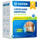 AUVON Max Strength Lidocaine Pain Relief Patches (30 Count), 4% Lidocaine & 1% Menthol Penetrates for Fast, Targeted Relief of Back, Shoulder, Neck & Joint Pain, Adhesive Secure Patches Included