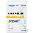 Puregen Labs Lidocaine 4% Numbing Patch Maximum Strength | Fast Acting Temporary Relief of Aches | Back, Neck, Shoulders, Elbows, Knees - Unscented | 30 Patches