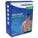 HealthWise 4% Lidocaine + 1% Menthol Pain Relief Patch | Maximum OTC Strength Lidocaine | 15-Count | 3.93” x 5.51” | Topical Anesthetic + Analgesic | Easy to Apply Flexible Adhesive