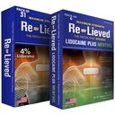 4% Lidocaine & 1% Menthol Pain Relief Patches Bundle - Maximum Strength Medicated Patches for Back, Joint & Muscle Ache - Stick-on Fast-Acting Pain Relief - Aluminum-Free, Water Resistant & USA Made