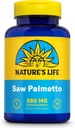 Natura's Life Saw Palmetto pentru barbati 580mg - Supliment traditional de prostata - Men's Health, Prostate and urinar Tract Support w/Beta Sitosterol Plant Sterols, 60-Day Guarantee, 100 Serv, 100 Capsule