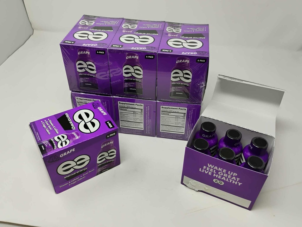 Pack of 8 - Eternal Energy Premium Energy Shot, Grape, 1.93 fl oz, 6 Count