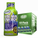 Vitamin Energy Focus+ Extra Strength Energy Shot Blue Raspberry 48 Pack, 260mg Natural Caffeine, B-Vitamins, CoQ10, Amino Acids, Focus, Productivity & Clarity, Zero Sugar, Gluten-Free, 1.93 fl oz