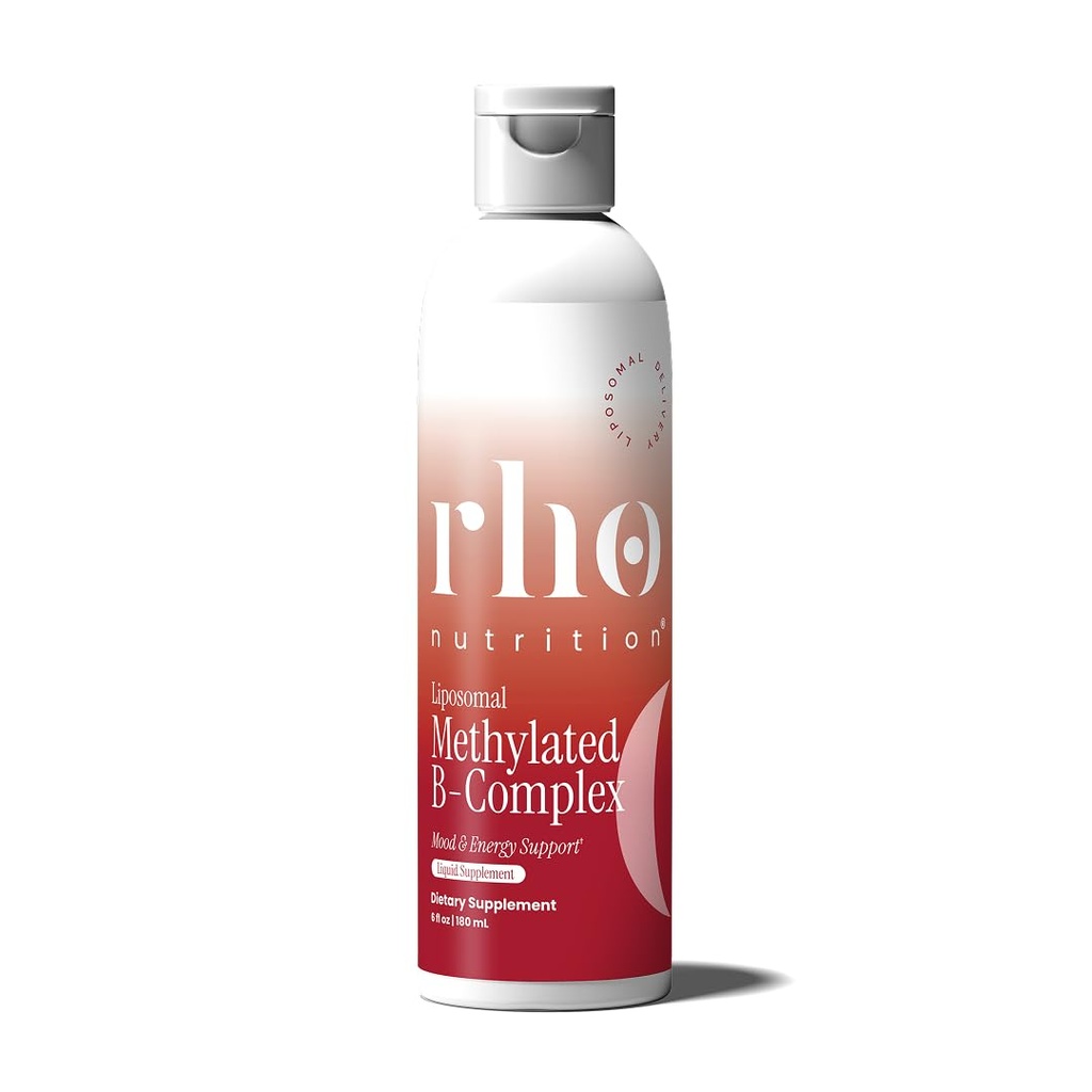 Rho Nutrition Liposomal Methylated Vitamin B Complex – Ultra High Absorption Liquid Active B Vitamins with L-Methylfolate & B12 – Supports Energy, Mood, Stress, Nervous System & Cellular Health