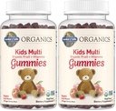 Garden of Life Organics Kids Gummy Vitamins - Fruit - Certified Organic, Non-GMO & Vegan Complete Children's Multi - B12, C & D3 - Gluten, Soy & Dairy Free, 120 Real Fruit Chew Gummies,(Pack of 2)