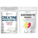 Micro Ingredients Hydration Electrolyte Powder & Creatine Monohydrate Capsules | 2 Pack Bundle | High Potassium 1,000mg + Lemon Raspberry Flavor | Micronized Creatine Pills + Easily Absorbed