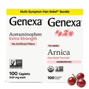Genexa Adult Pain Relief Bundle | 500mg Acetaminophen Caplets + Homeopathic Arnica Chewables | Fast Relief for Headache, Joint & Muscle Pain | OTC + Homeopathic Combo | No Dyes or Artificial Additives