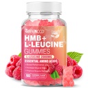 MEENCCD HMB and L-Leucine Gummies, HMB and Leucine Amino Acid for Muscle Growth, Muscle Maintenance, and Muscle Comfort, for Men & Women, Sugar-Free, Raspberry Flavor, 60 Count