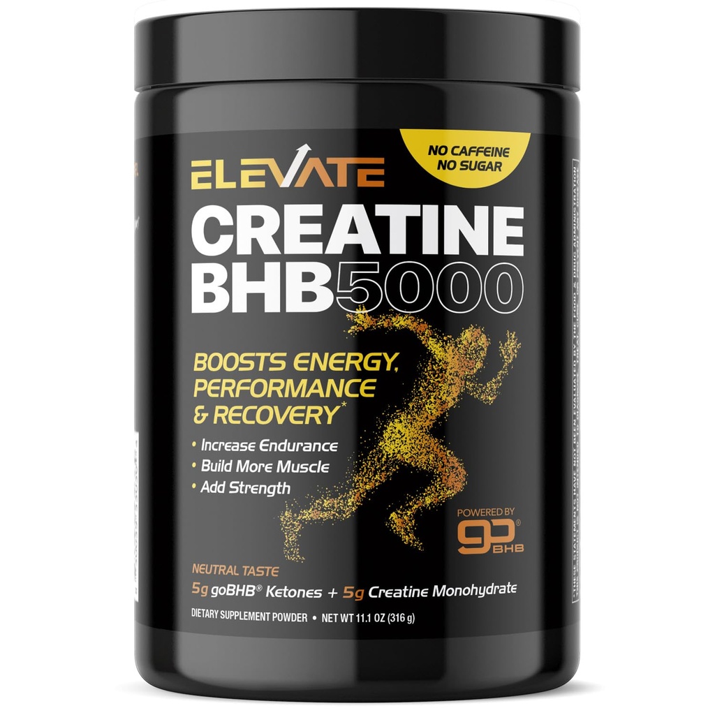 Micronized Creatine Monohydrate Powder - Stim Free Pre Workout with Creatine 5g & Patented goBHB Electrolytes for Enhanced Energy Focus Muscle Building & Recovery (30 Servings - Neutral Taste)