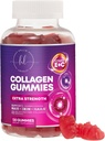 Collagen Peptides Gummys 配有 2500 mcg 生物素 - 水解蛋白I型和III型 多Collagen 配有维生素C & Zinc – 支持毛发,皮肤,钉子,味性石榴素 Flavor - 120 Gummys