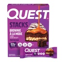 Quest Nutrition Stacks Protein Bars, Brownie a la Mode Flavor, 20g Protein, 3g Net Carbs, 1g Sugar, High Fiber, Low Sugar, Gluten Free, 4 Count