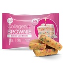 321glo Collagen Protein Brownie | Gluten Free, Low Sugar | Keto Snack for Women, Men, & Kids | 16g Protein, 6g Collagen | 12 Pack (12 Pack, Birthday Cake Blondie)