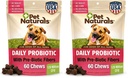 Pet Naturals Daily Probiotic for Dogs,120M CFUs - Pre and Probiotics for Dogs Digestive Health,Gut Health,Immune Support,Diarrhea,Allergies and Itching - 60 Chews,Duck Flavor,(Pack of 2)