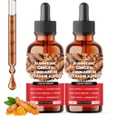11in1 Turmeric Supplement for Health Heart & Wellness Support – with Ginger, Garlic, Ceylon Cinnamon, Berberine, Ginseng, Apple Cider Vinegar – 30ml Liquid Drops – 60 Servings