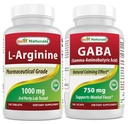 Best Naturals L-Arginine 1000 mg & GABA Supplement 750mg