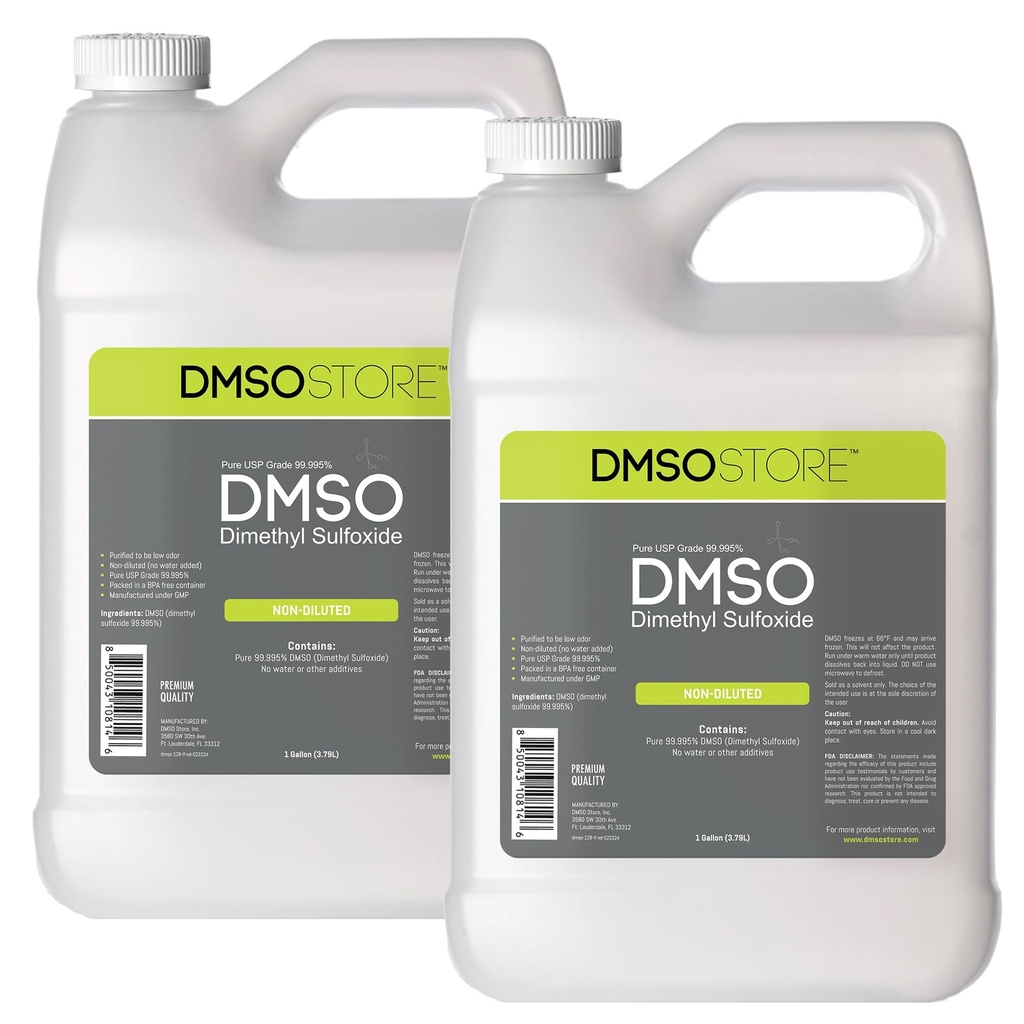 DMSO Two Gallons (7.57 Liter) Non-diluted 99.995% Low Odor Pharma Grade Liquid