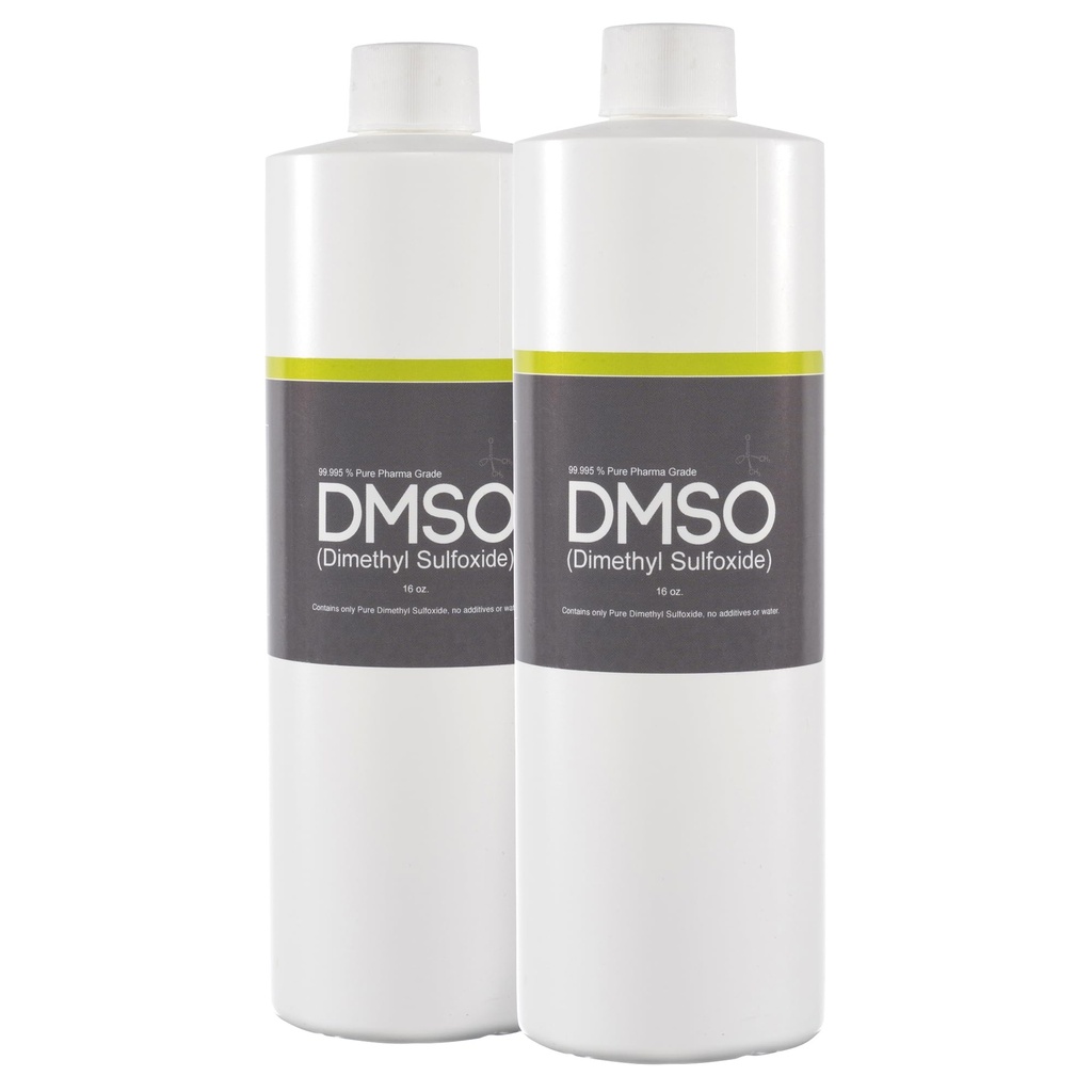 DMSO 2 Pack |16 oz. Pure 99.995% Liquid | USP Grade Dimethyl Sulfoxide | Non-diluited | Low Odor | BPA Free