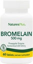 Natures Plus Bromelain - 500 mg - Tambahan Protolytic Alam - 60 tablet Vegetarian (60 Servis)